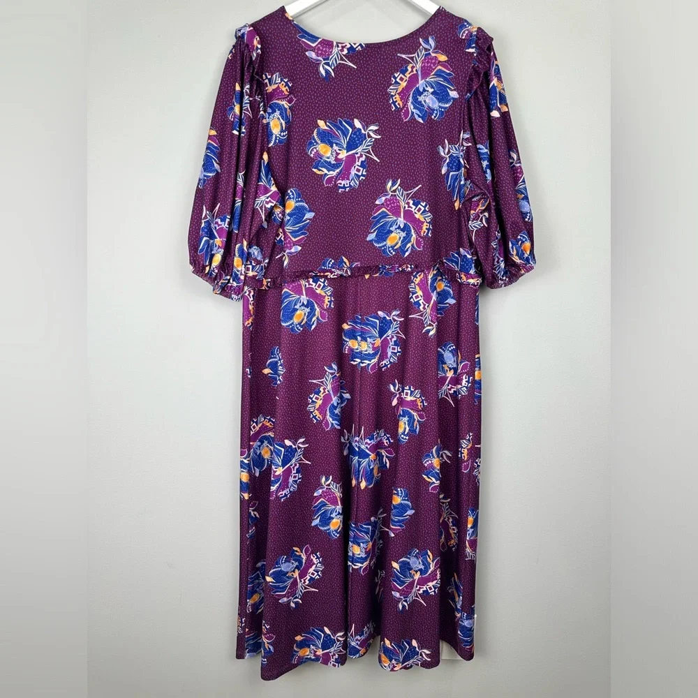 Eloquii Purple Floral Knee Length Dress NWT NEW Size 20